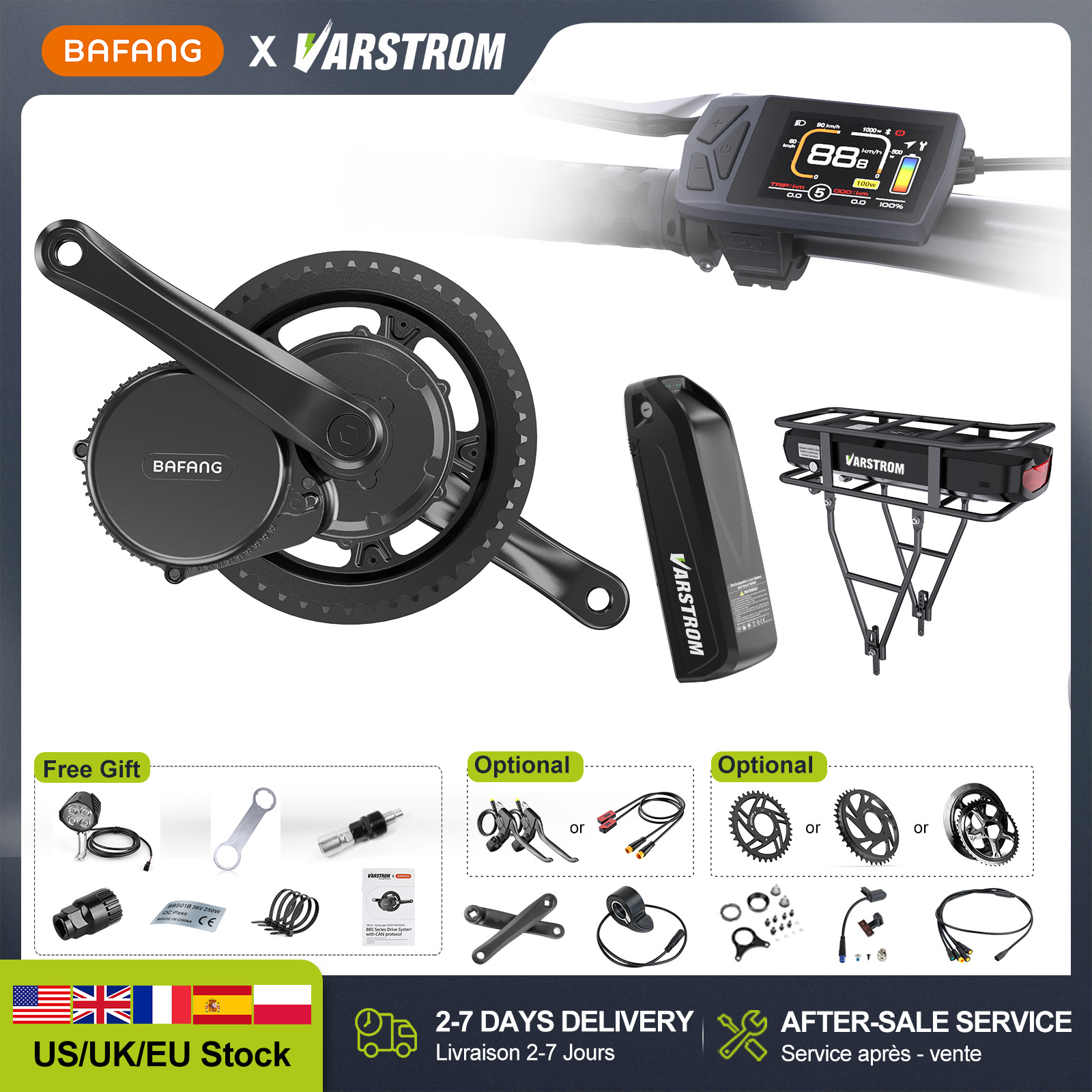 Mid Drive Conversion Kit 1000W - [US Direct] Motore Centrale BAFANG 48V