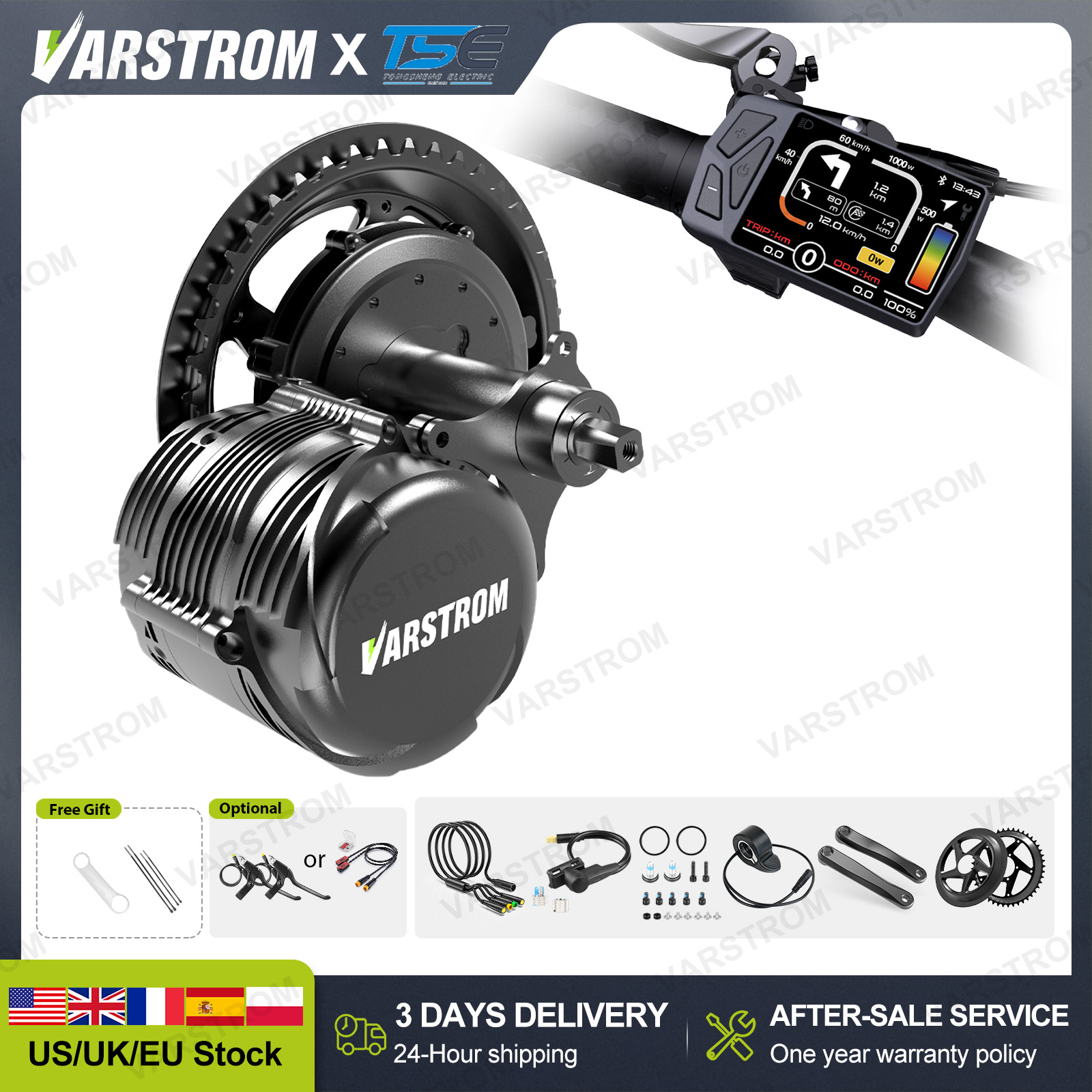 Torque Sensor Mid Drive Motor Kit - [Disponibilità USA] Kit di conversione bici